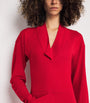 Lemaire Red Pocket-Detail Cowl-Neck Midi Dress