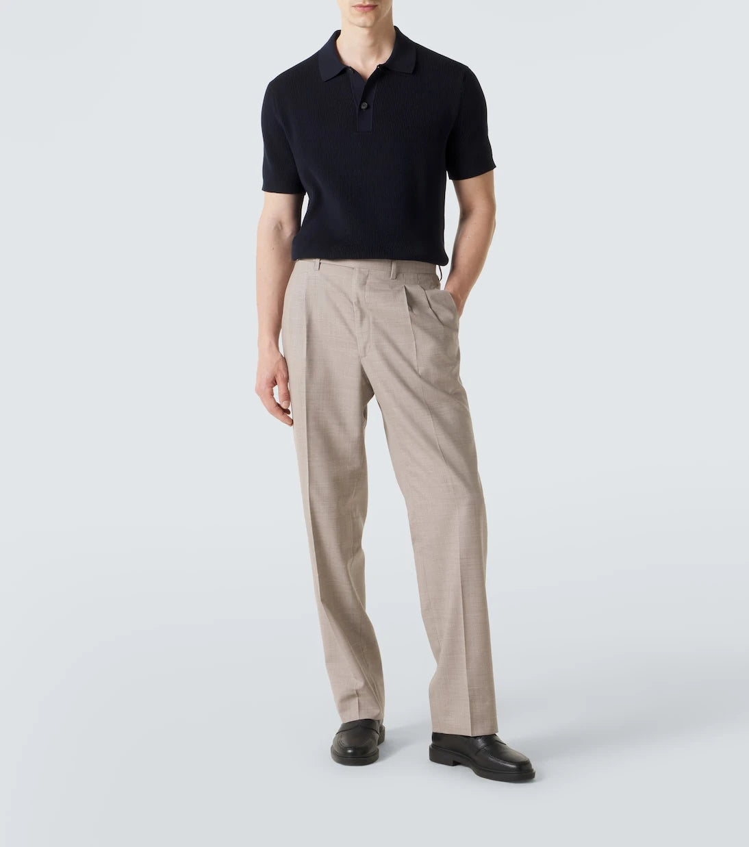 Sunspel - Ribbed-knit cotton polo shirt