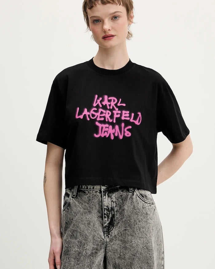 Pamuklu Tişört Karl Lagerfeld Jeans