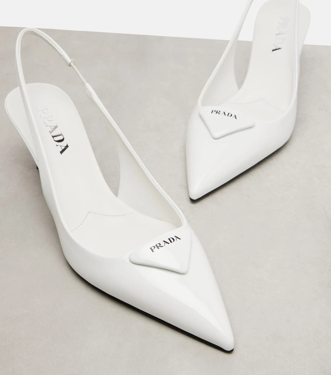 Prada - Leather slingback pumps