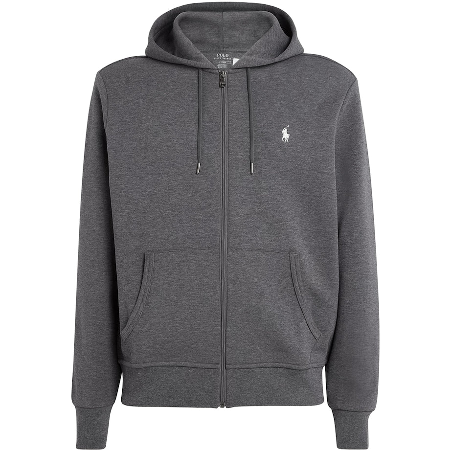 Polo Ralph Lauren Grey Cotton-Blend Zip-Up Hoodie