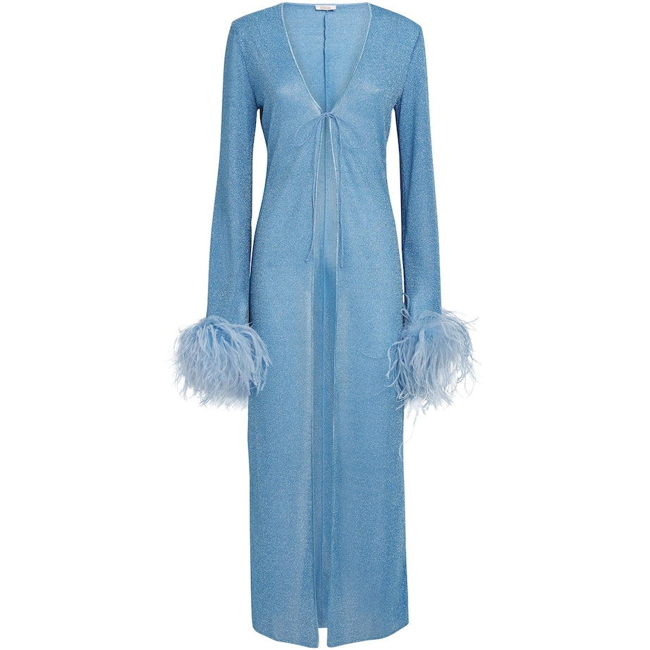 Oséree Blue Lumiere Plumage Kaftan