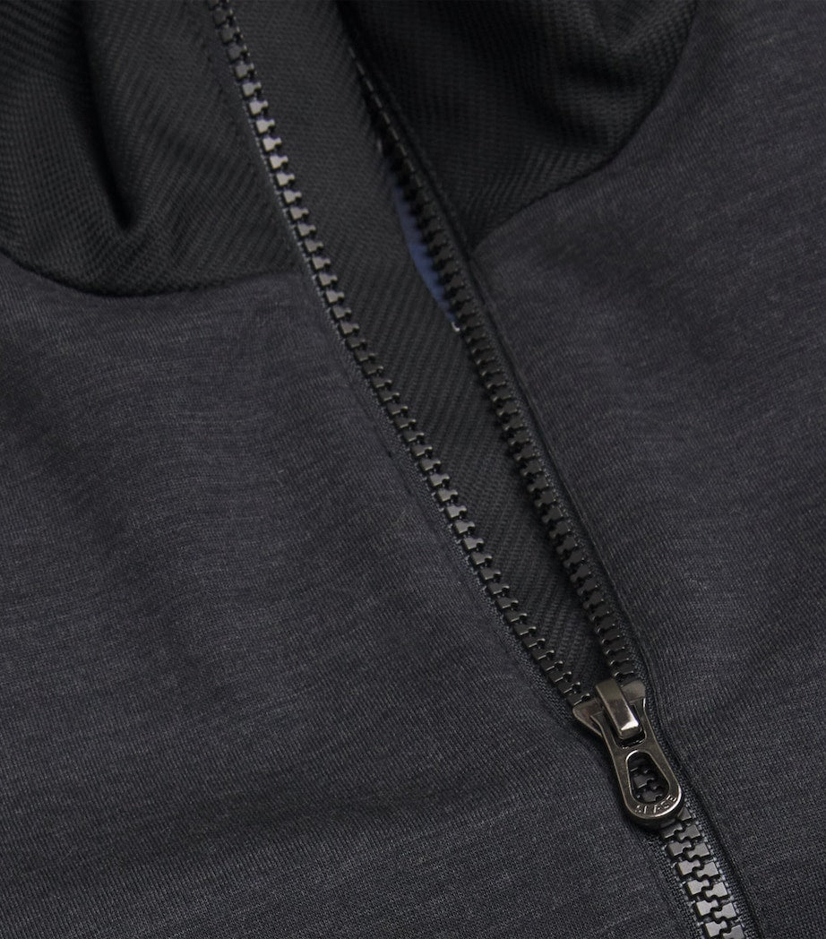 Sease Grey Wool-Blend Explorer Zip-Up Sweatshirt