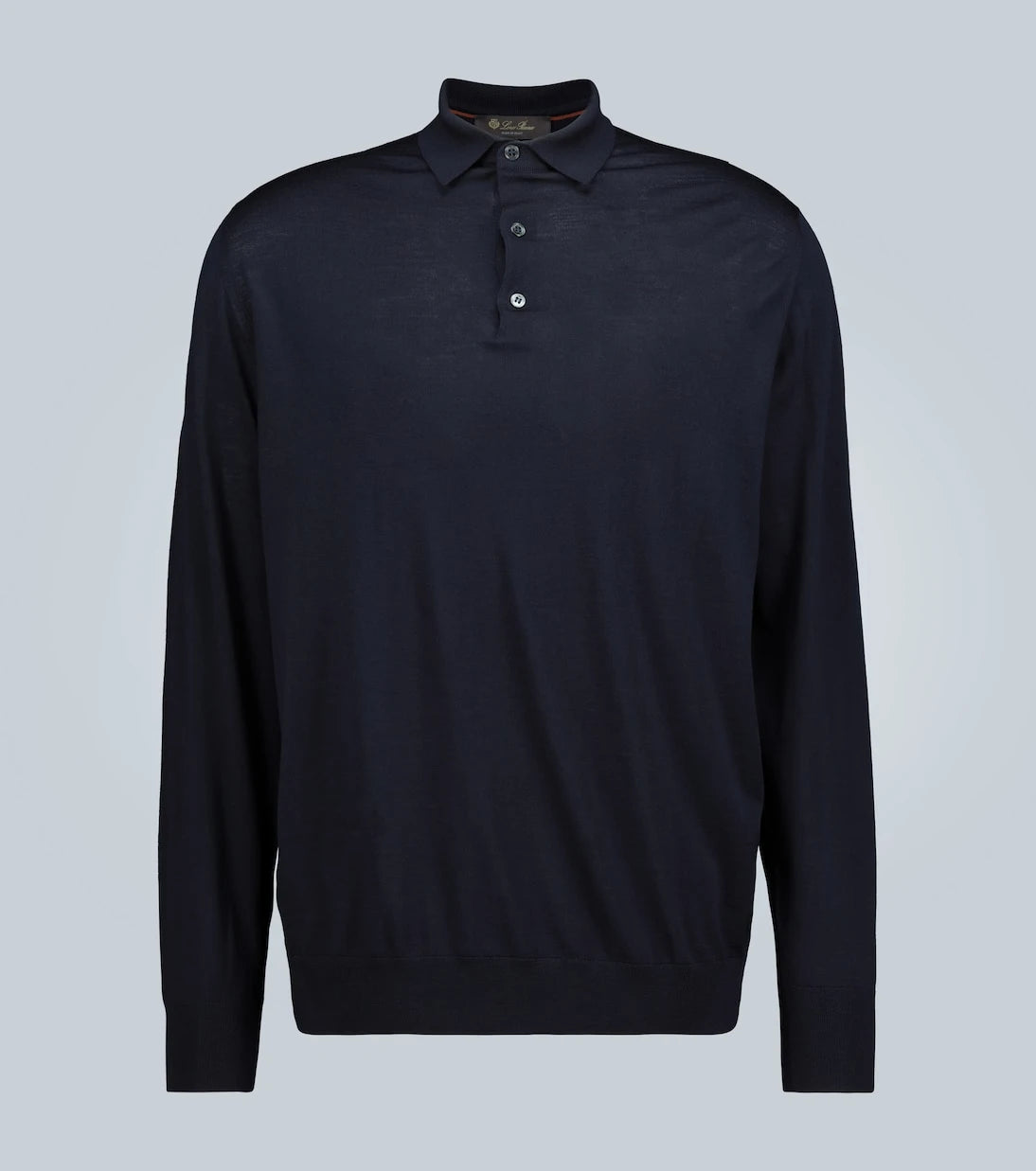 Loro Piana - قميص بولو صوف بأكمام طويلة