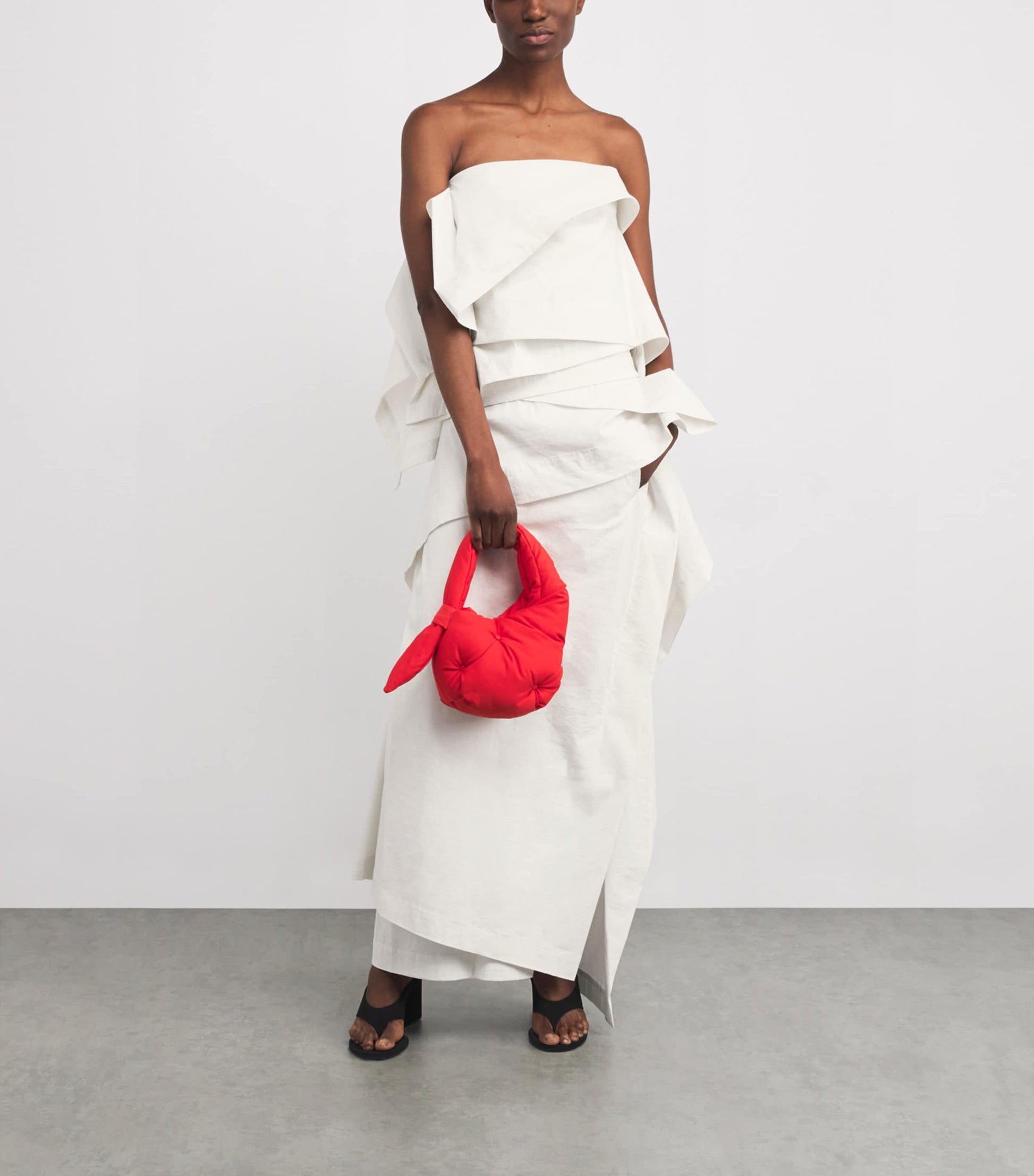 Neutral Collapsing Sculpture Maxi Skirt