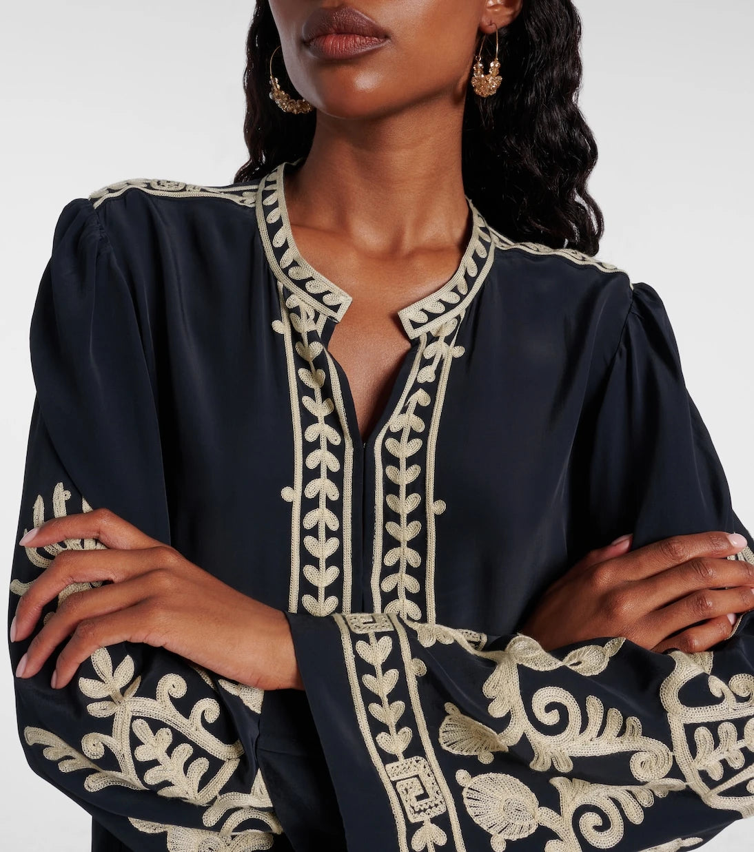 Marant Etoile - Fadeli embroidered crêpe tunic