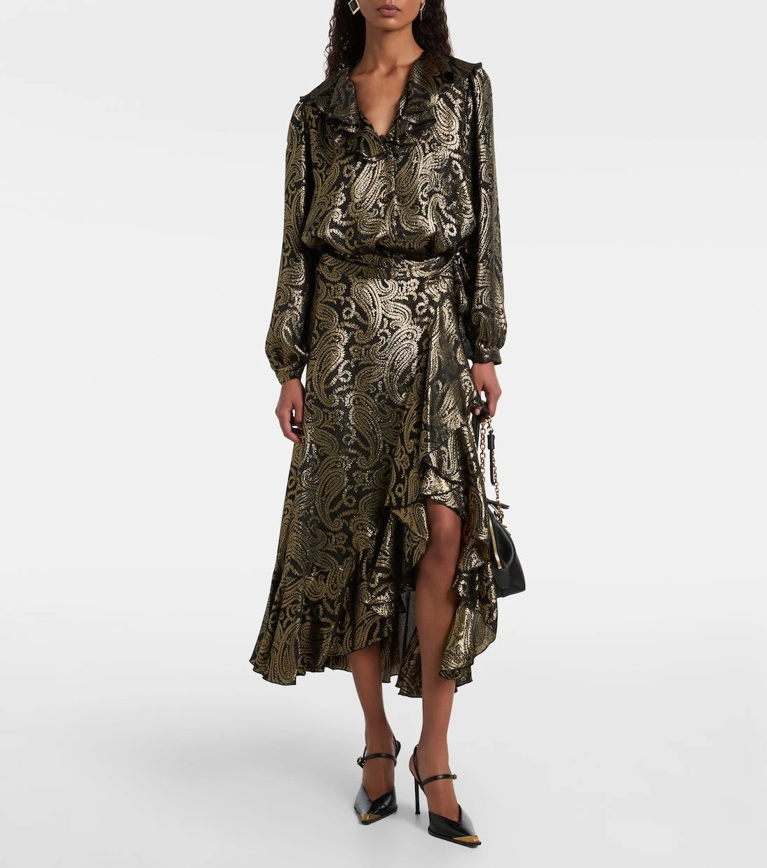 Etro - Paisley fırfırlı ipek karışımı bluz
