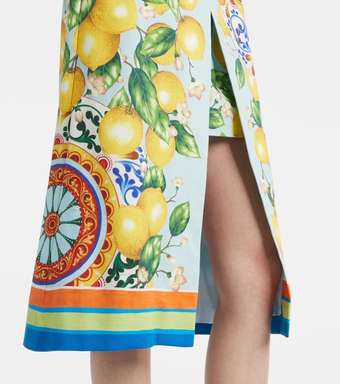 Dolce&Gabbana - Layered printed cotton-blend midi skirt