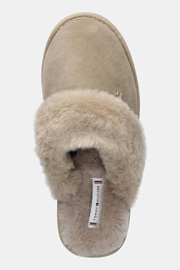 Tommy Hilfiger TH SHEARLING HOUSE SHOE Deri Terlik