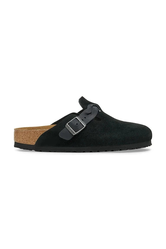 Велурени чехли Birkenstock Boston Braided