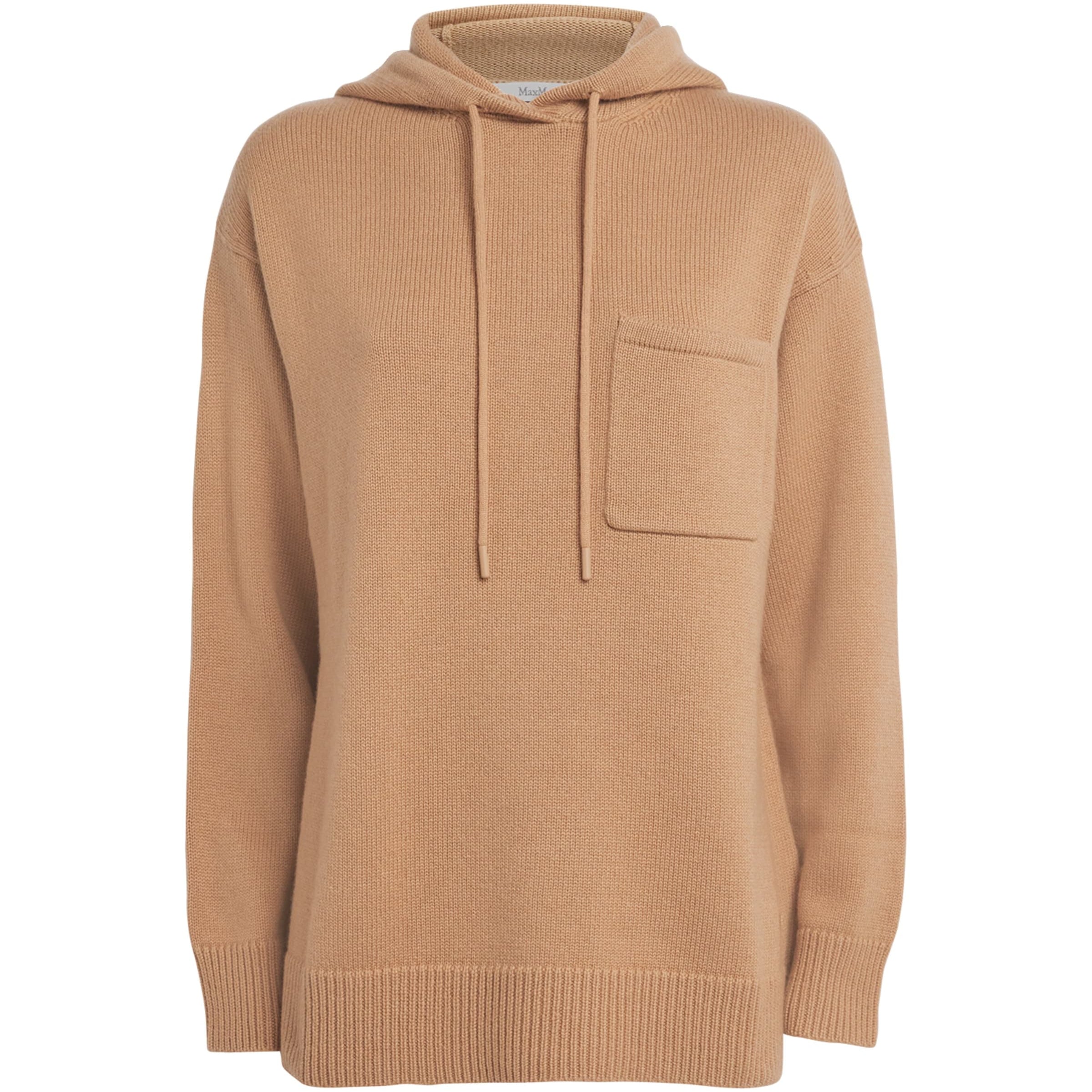 Max Mara Beige Wool-Cashmere Hoodie
