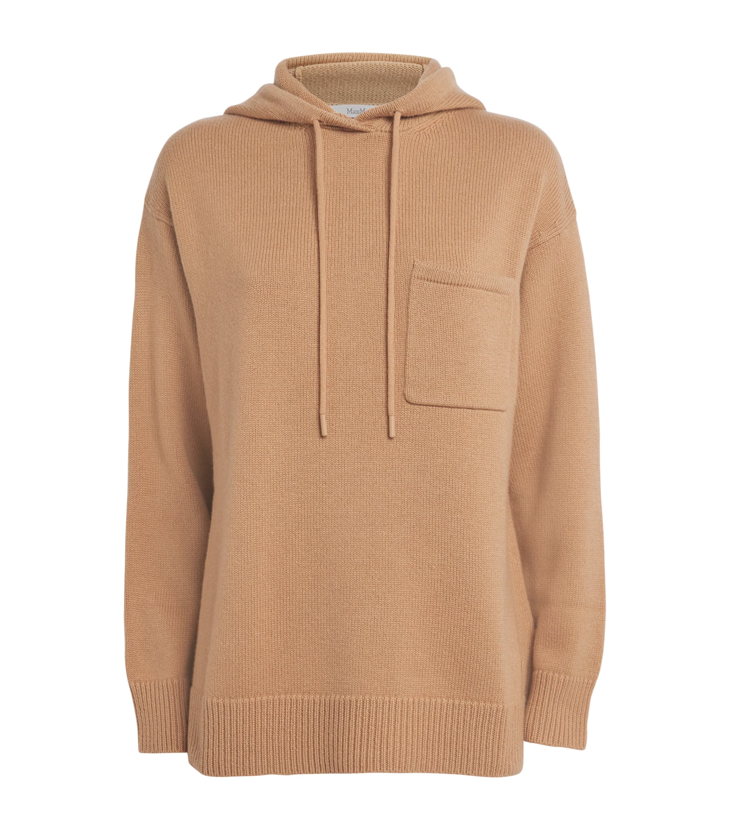 Max Mara Beige Wool-Cashmere Hoodie