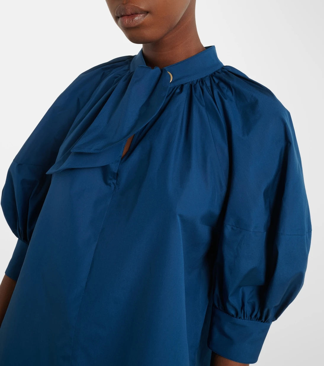 Max Mara - Tie-neck cotton poplin blouse