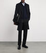 Navy Virgin Wool Overcoat