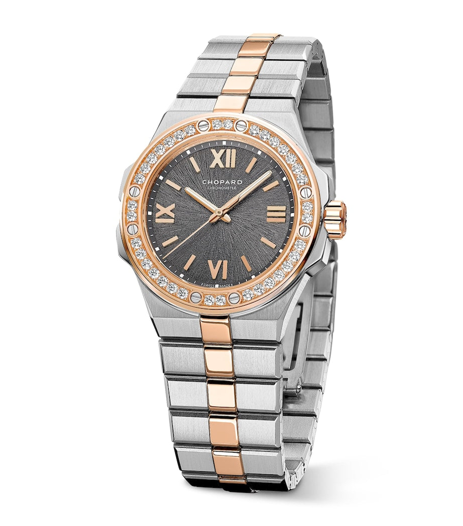 Rose Gold, Stainless Steel and Diamond Alpine Eagle Watch 33mm