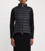 Moncler Black Down Wool-Trim Panelled Cardigan
