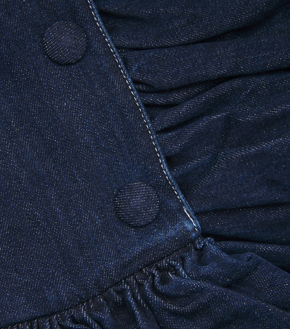 Navy Peplum Denim Jacket