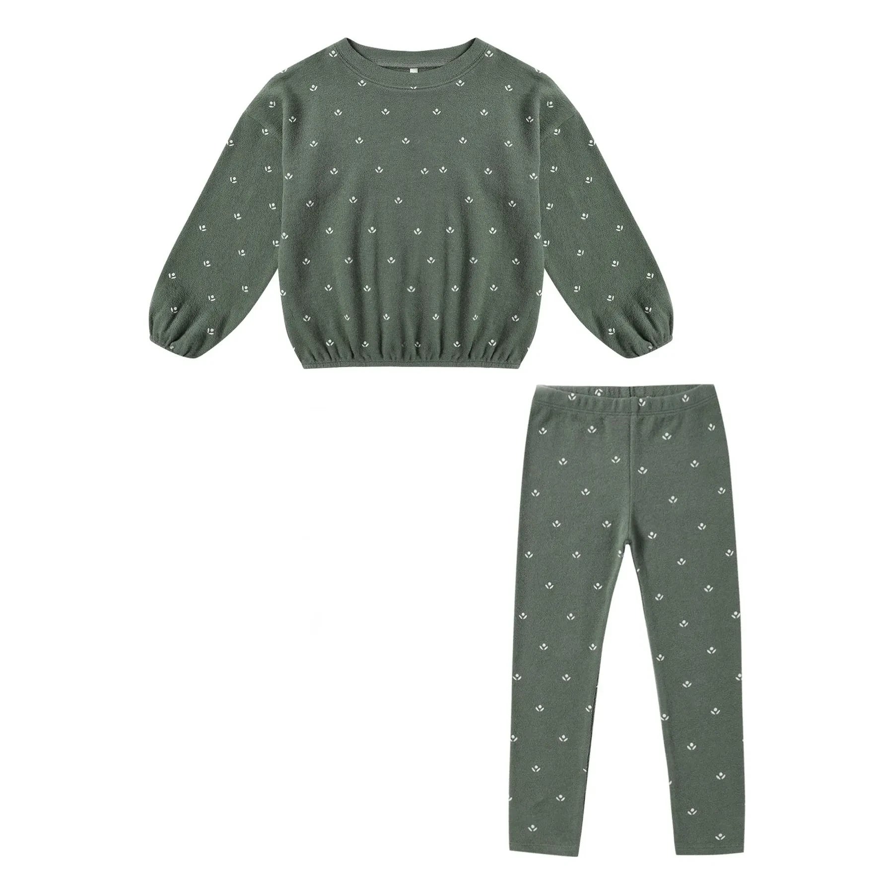 Rylee + Cru - Ditsy Eponge Sweat and Legging Set | Verdigris