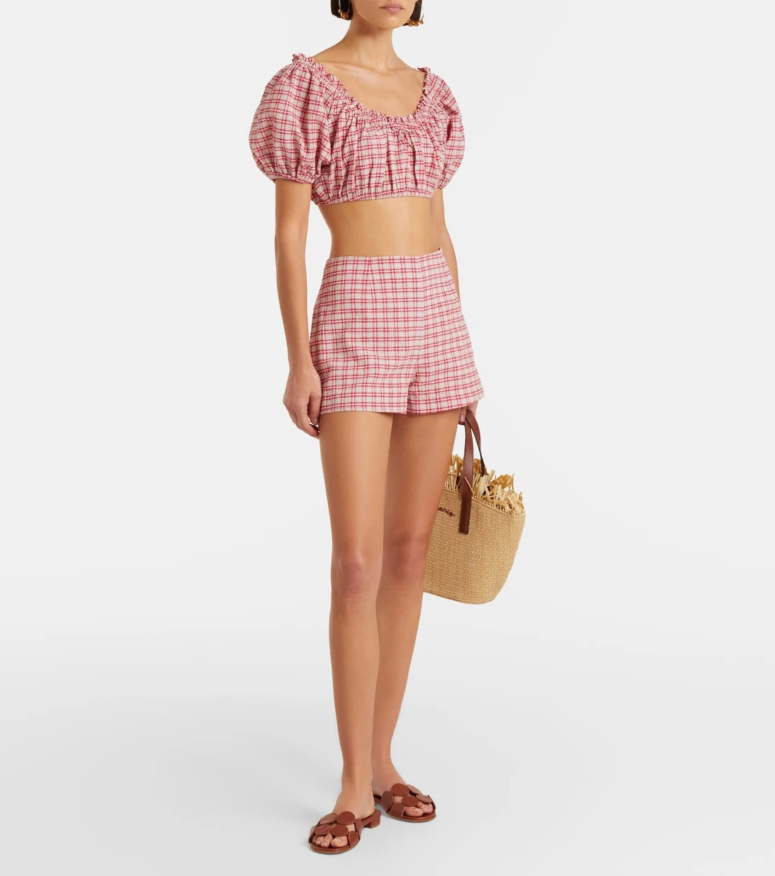 Faithfull - Lila checked cotton shorts