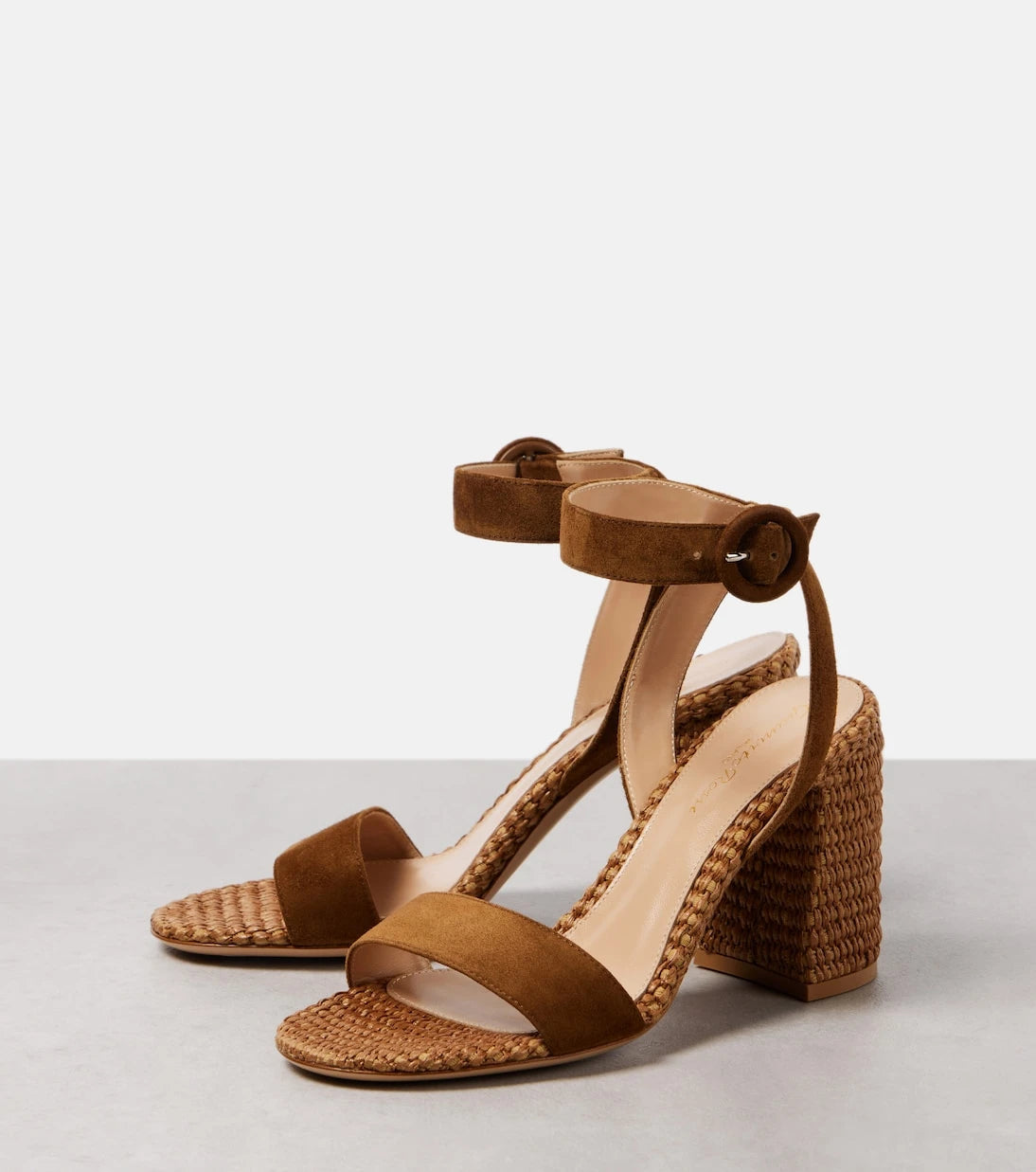 Gianvito Rossi - Sue 85 suede-trimmed sandals
