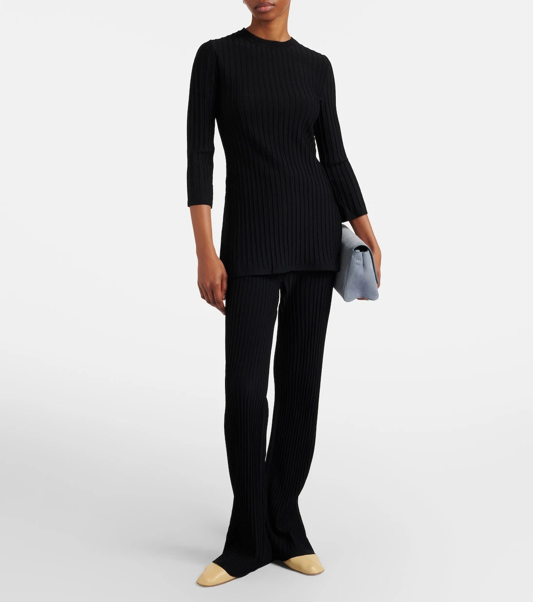 Max Mara - Bello ribbed-knit flared pants