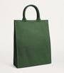Green Medium Cotton Logo Tote Bag