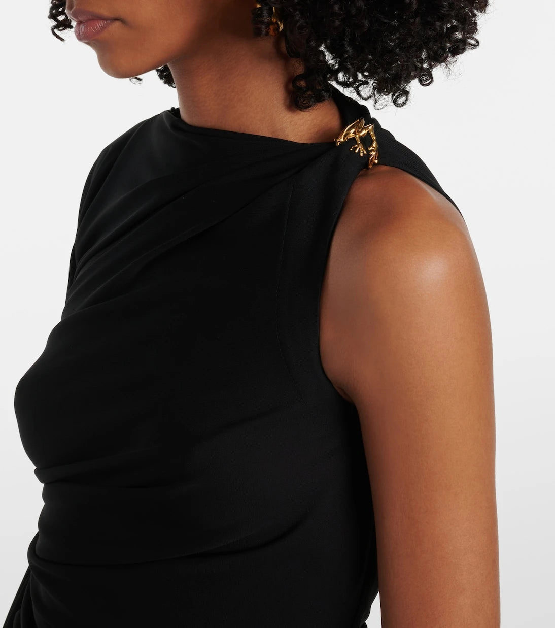 Bottega Veneta - Embellished draped jersey midi dress