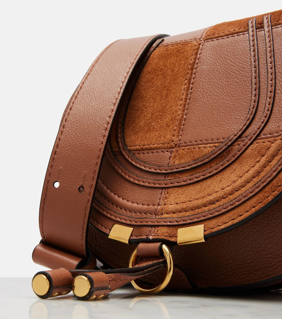 Chloé - Marcie Small leather and suede crossbody bag