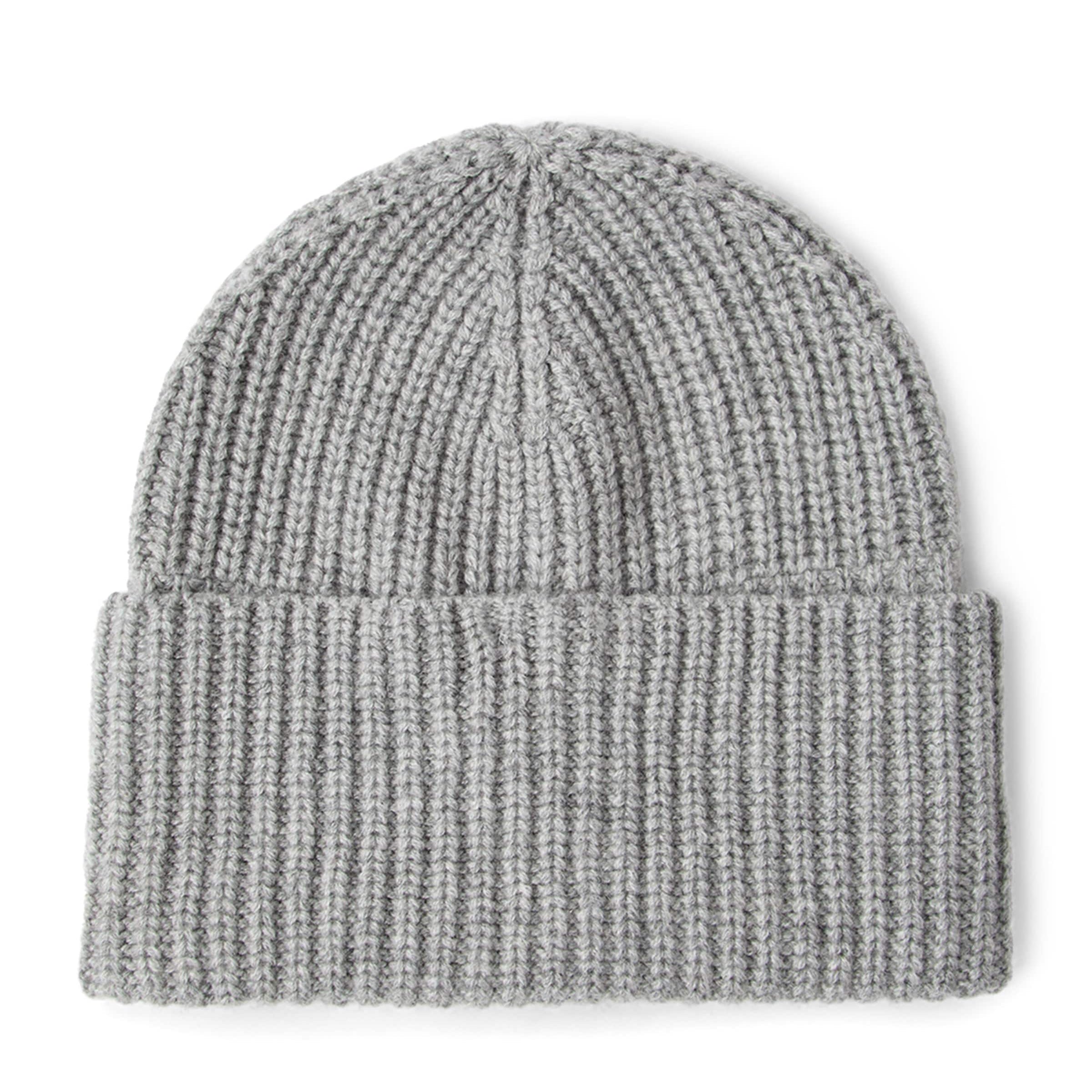 Cashmere Rib-Knit Beanie