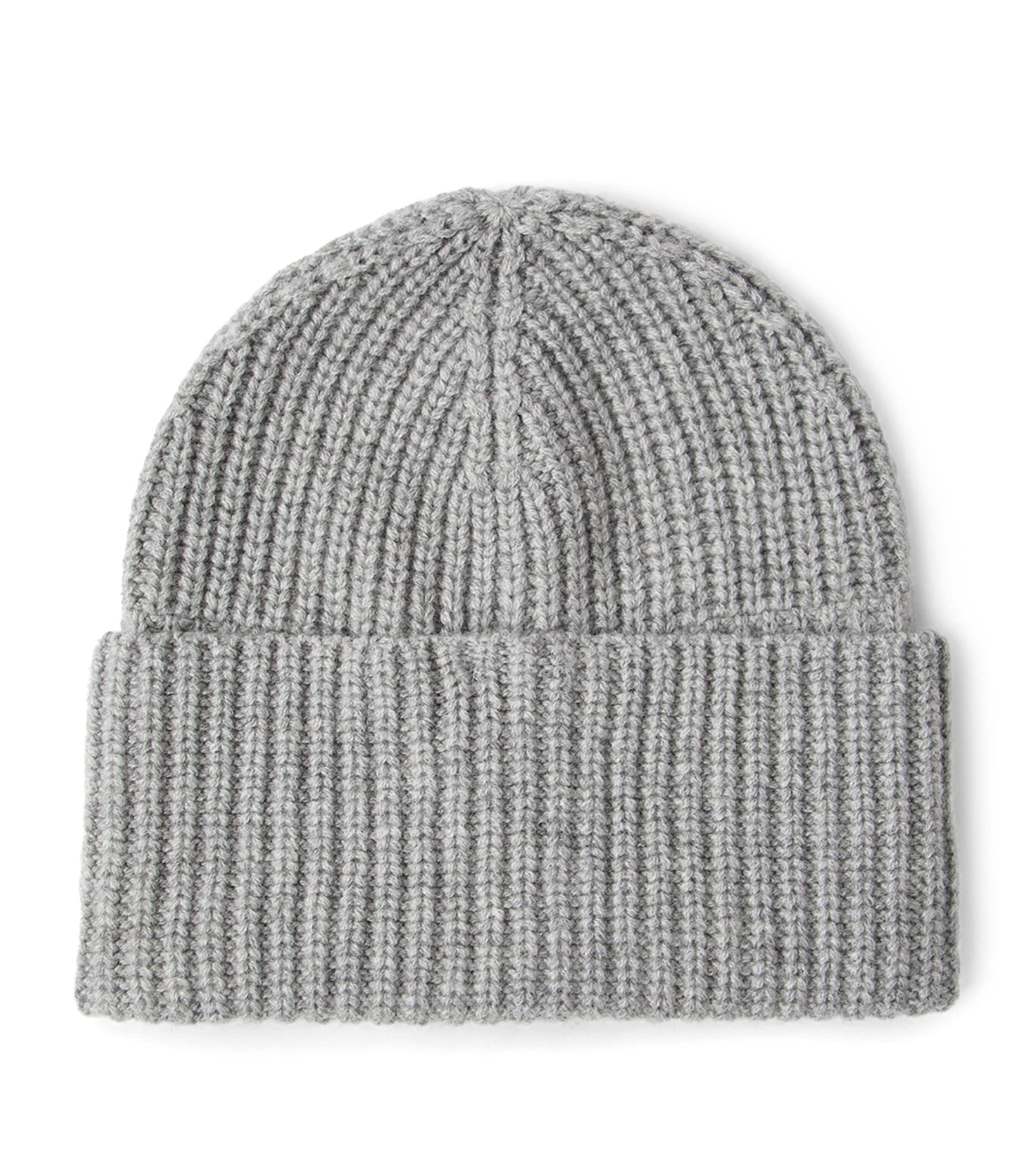 Cashmere Rib-Knit Beanie