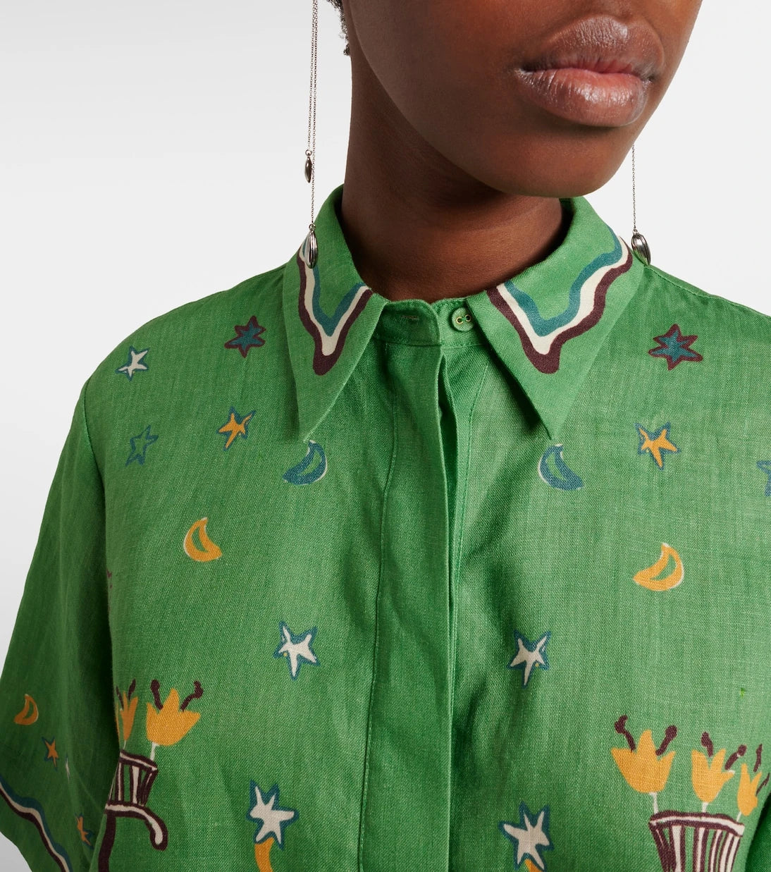 Alémais - Sun Dancer printed linen shirt