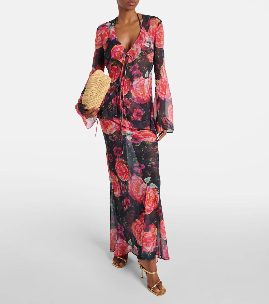 Bananhot - Vanessa floral chiffon beach cover-up