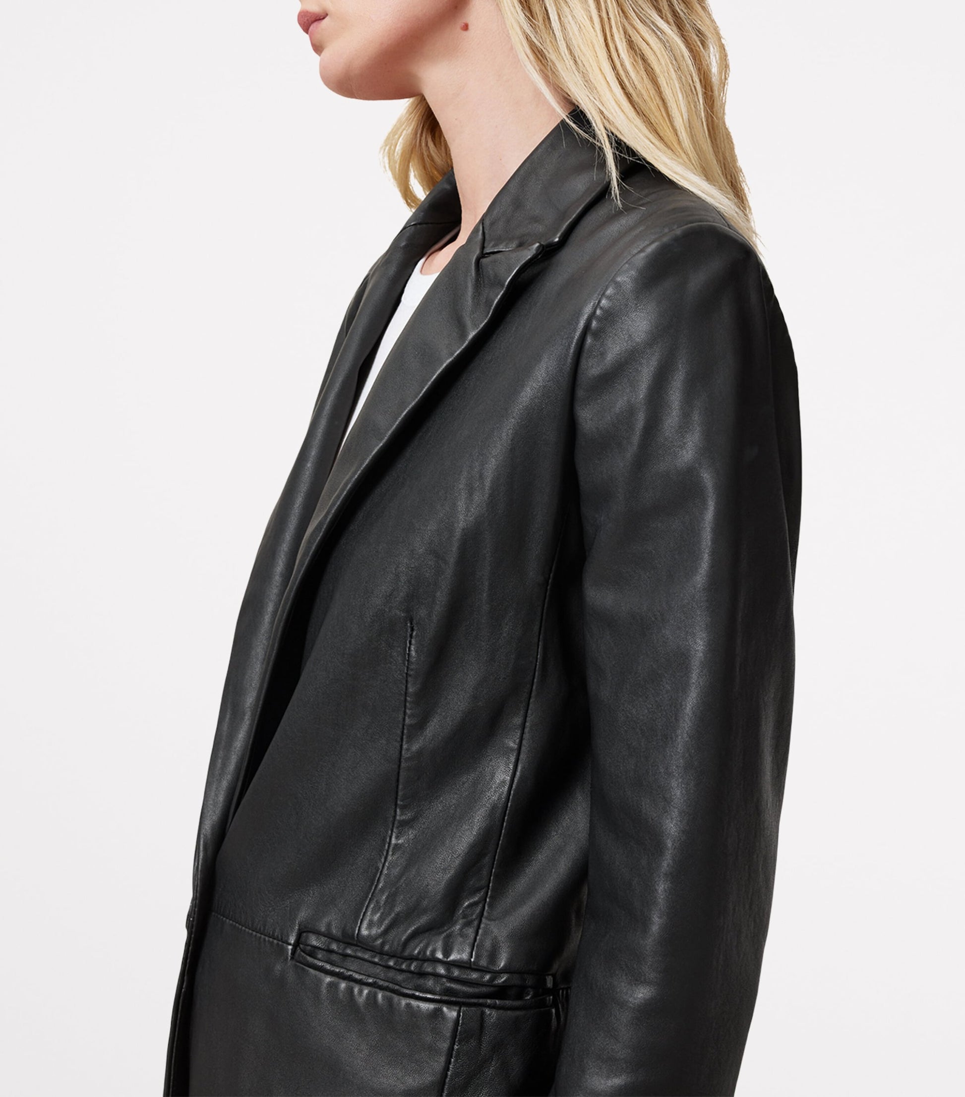 Black Leather Deri Blazer