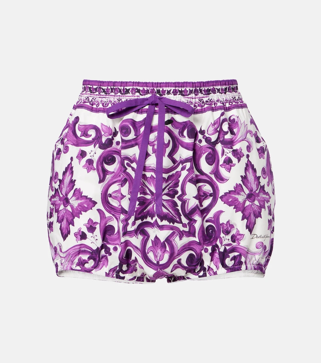 Dolce&Gabbana - Majolica cotton poplin shorts