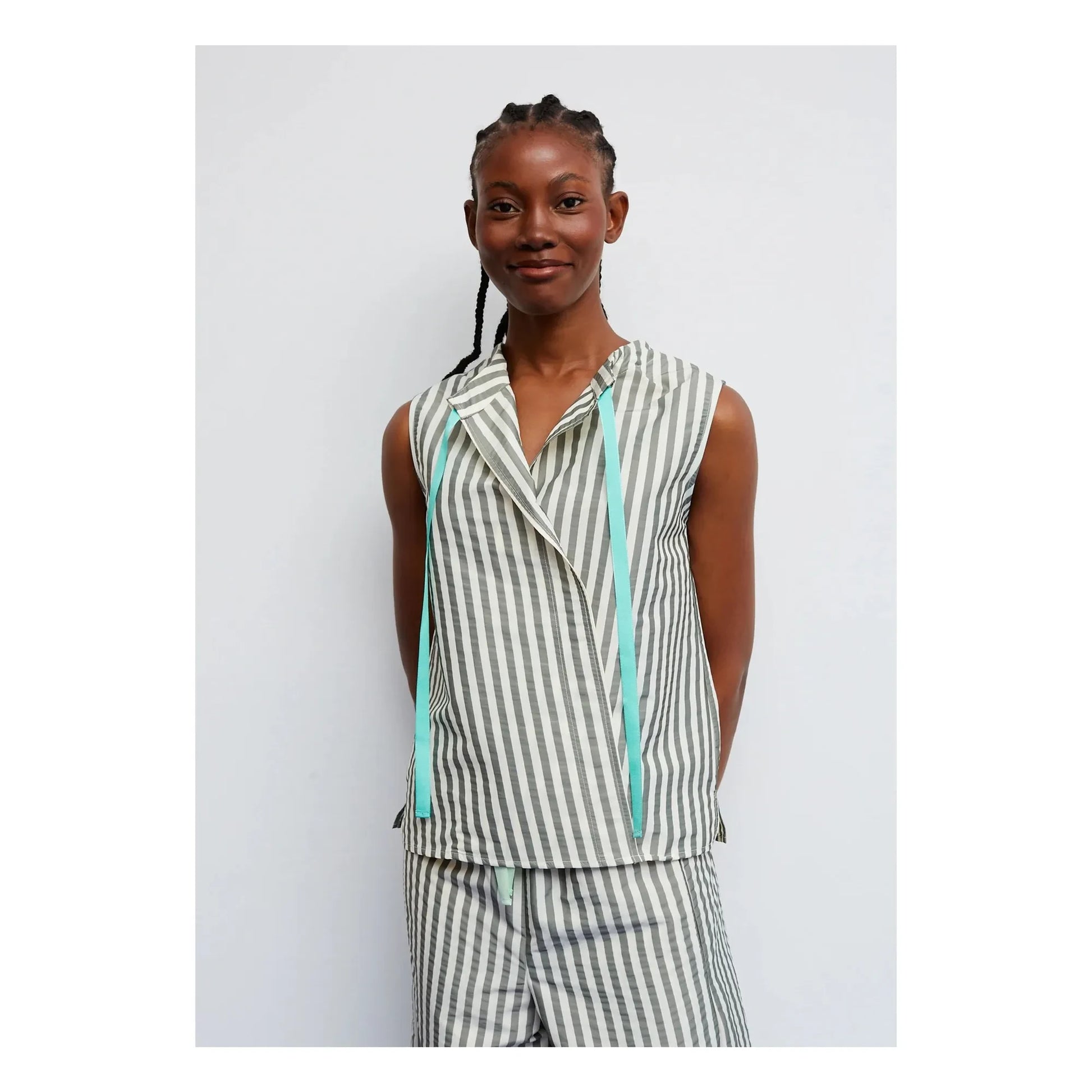 Dr Bloom - Menta Stripes Blouse | Khaki