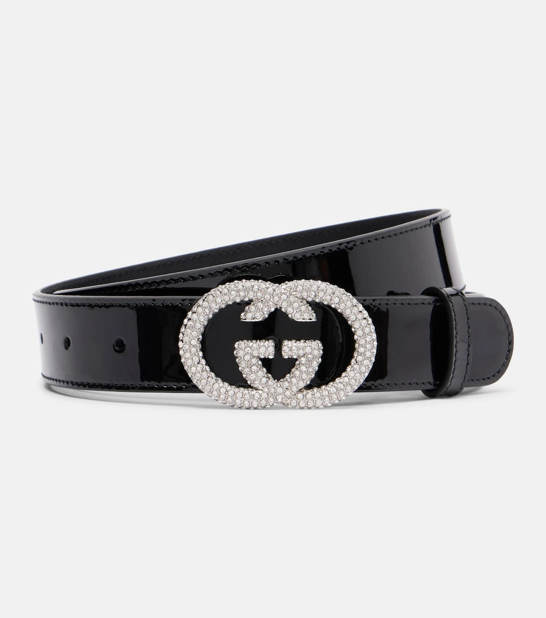 Gucci - Interlocking G patent leather belt