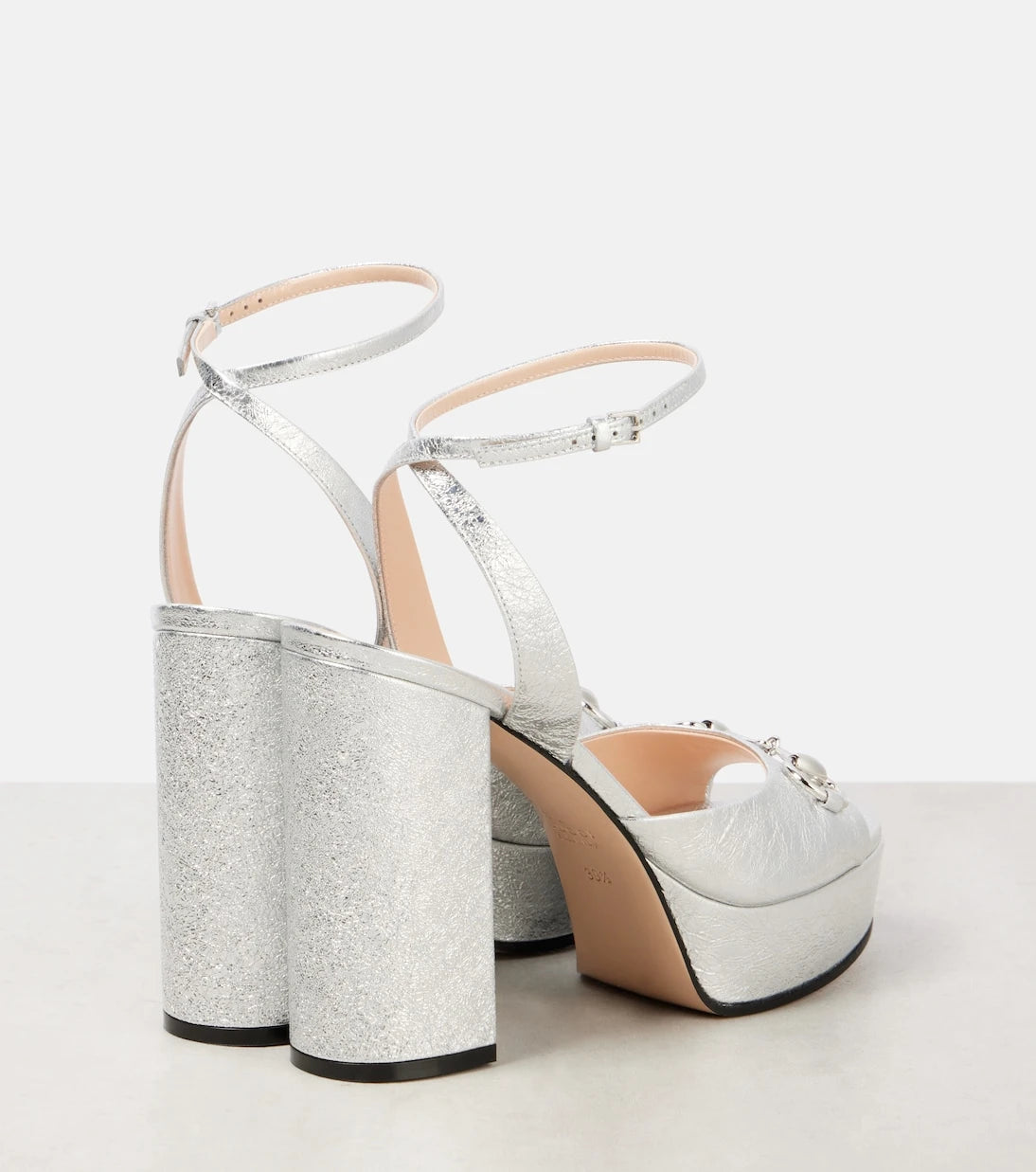 Gucci - Horsebit metallic leather platform sandals