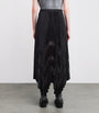 Claudie Pierlot Black Lace-Trim Pleated Maxi Skirt