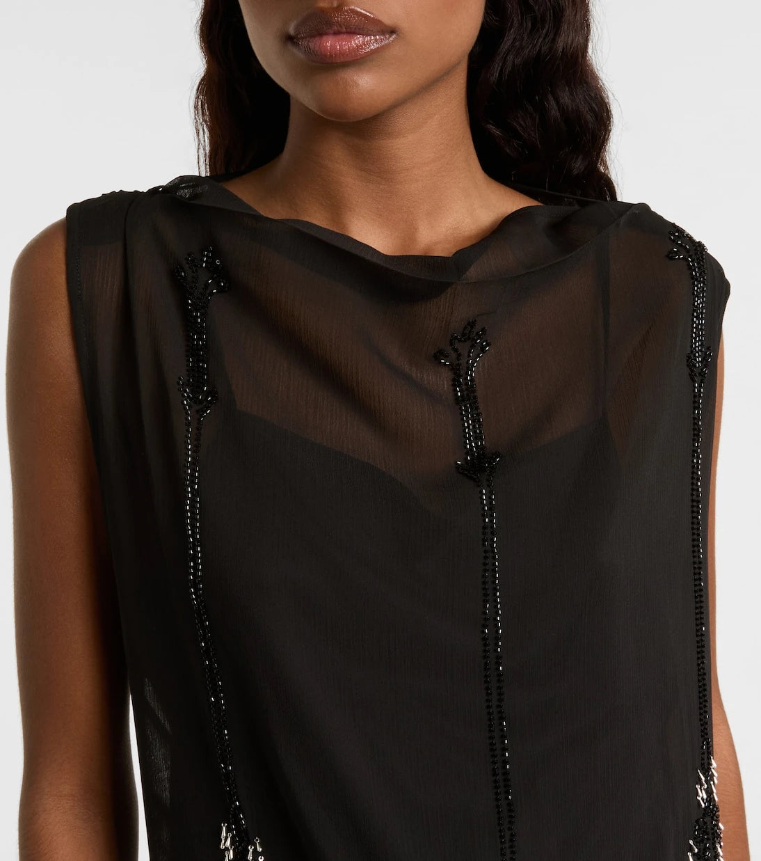 Xu Zhi - Beaded jersey top