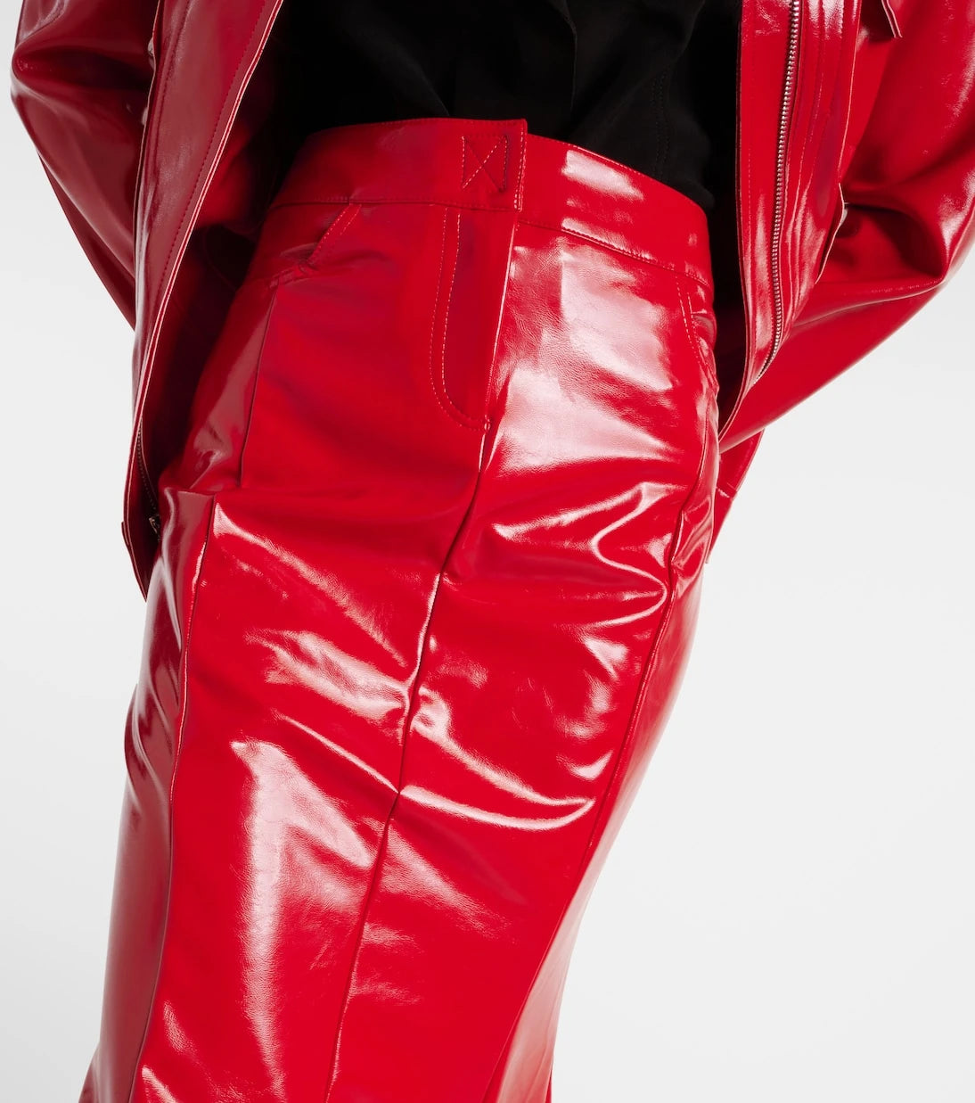 Norma Kamali - Jean faux leather maxi skirt
