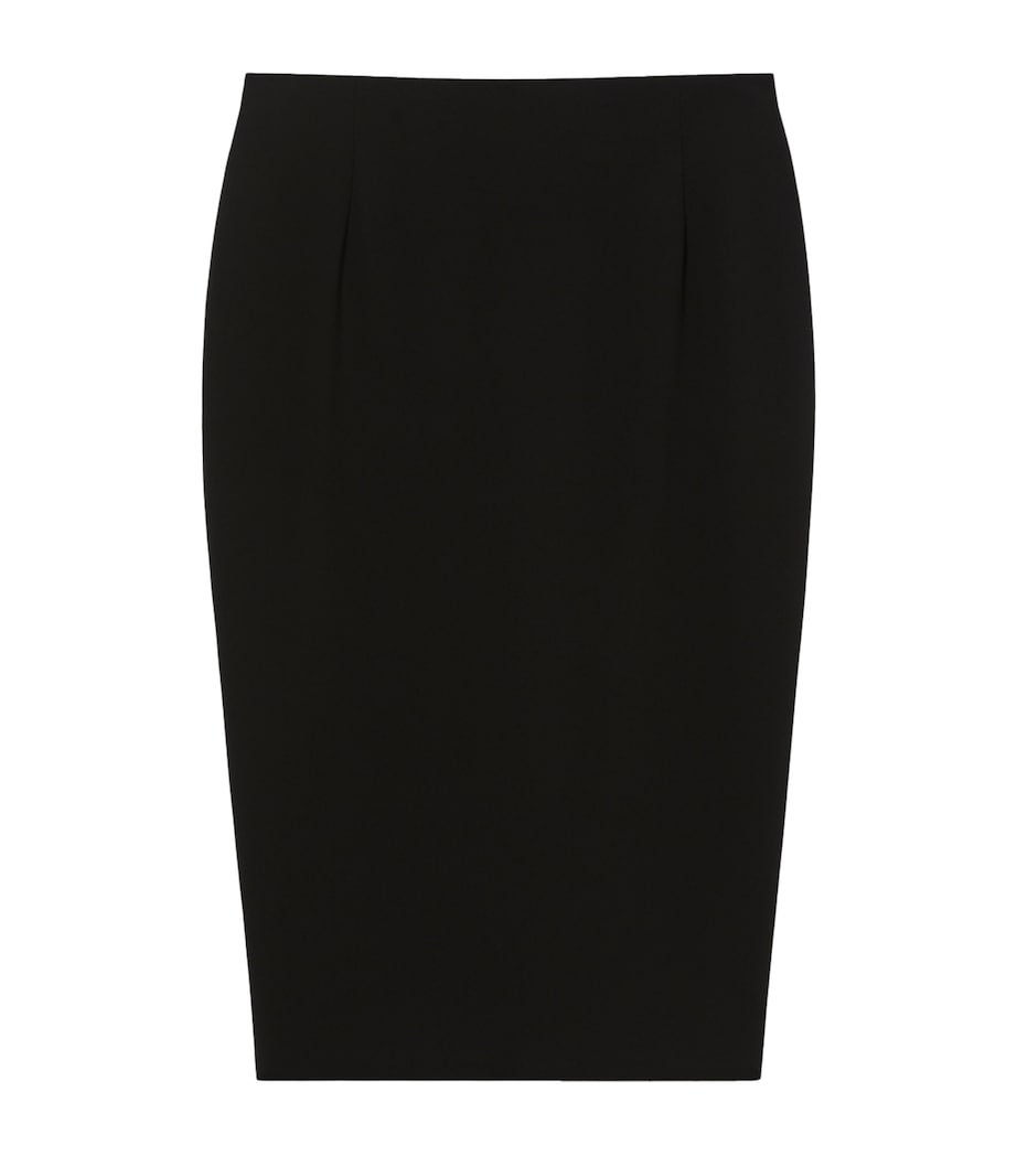 Marina Rinaldi Black Cady Pencil Midi Skirt