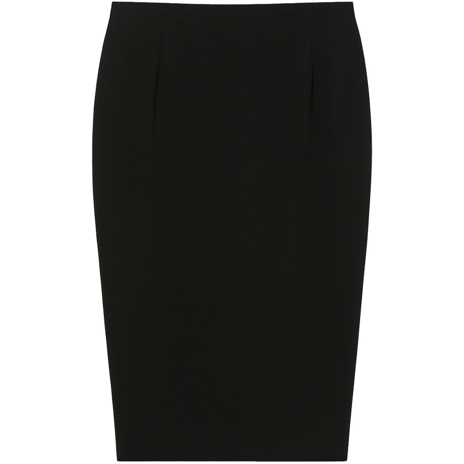 Marina Rinaldi Black Cady Pencil Midi Skirt