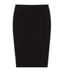 Black Cady Pencil Midi Skirt