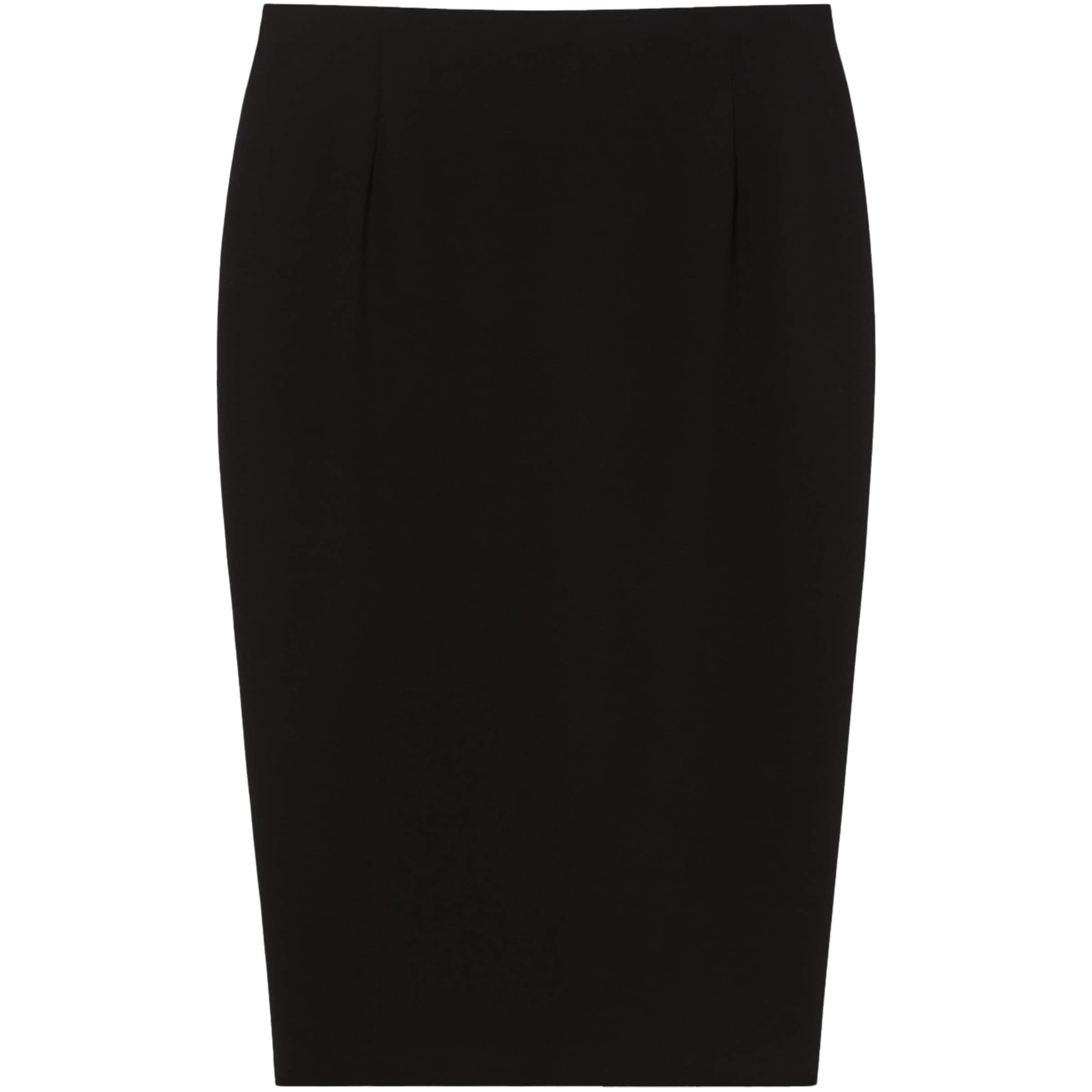 Black Cady Pencil Midi Skirt