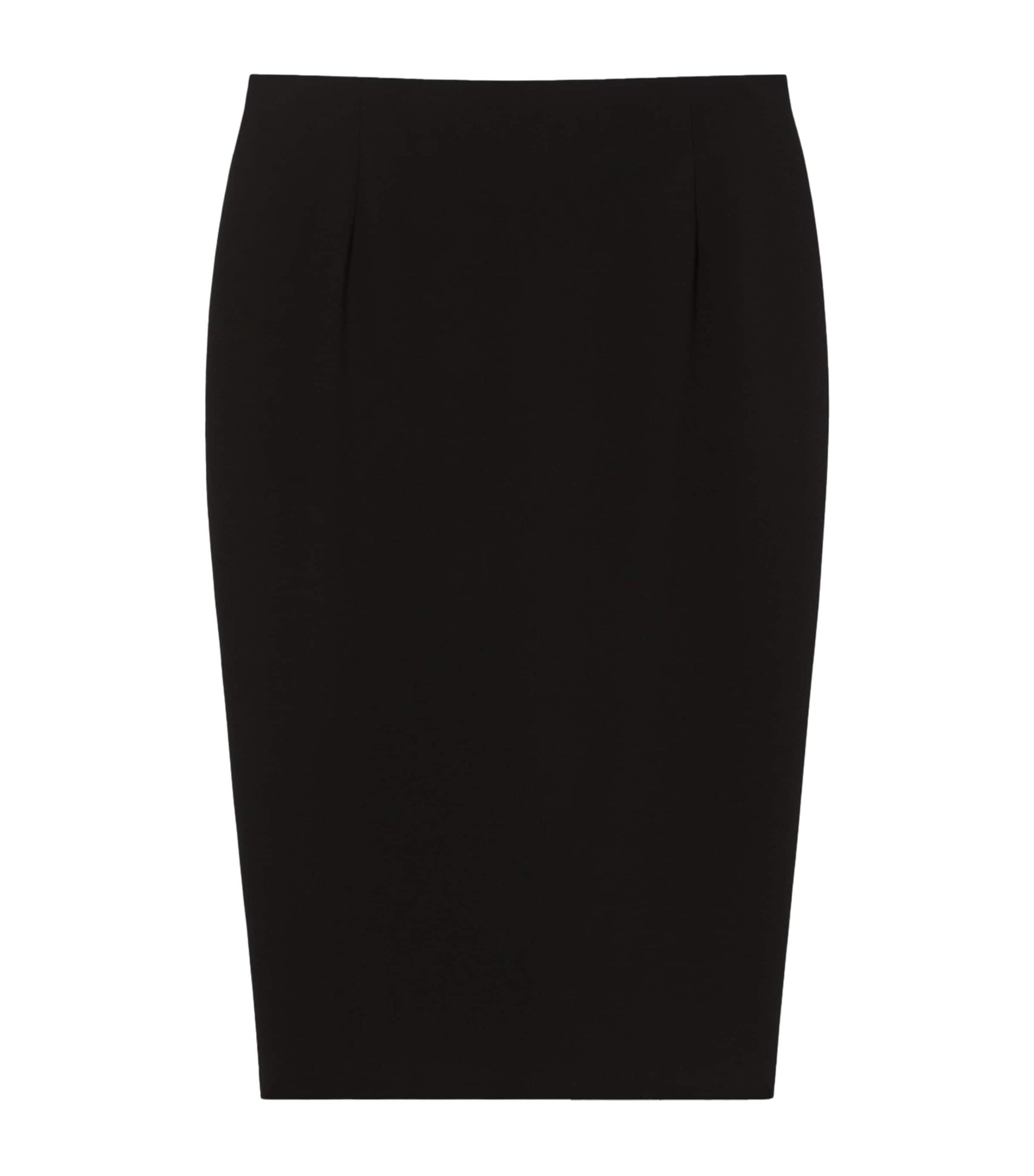 Black Cady Pencil Midi Skirt
