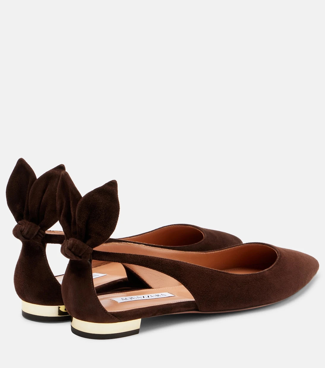 Aquazzura - Bow Tie suede ballet flats