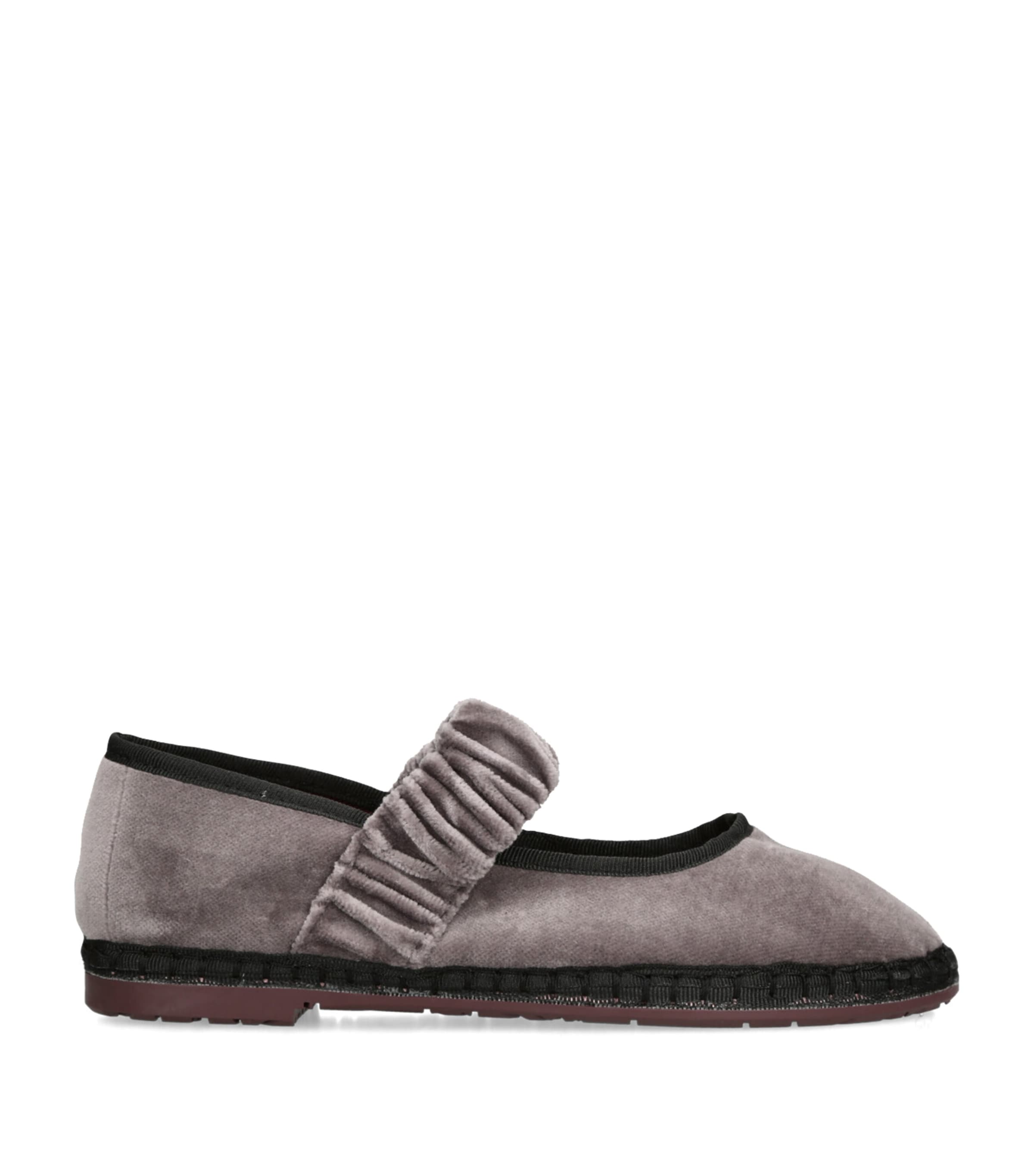 Flabelus Grey Velvet Mafalda Espadrilles