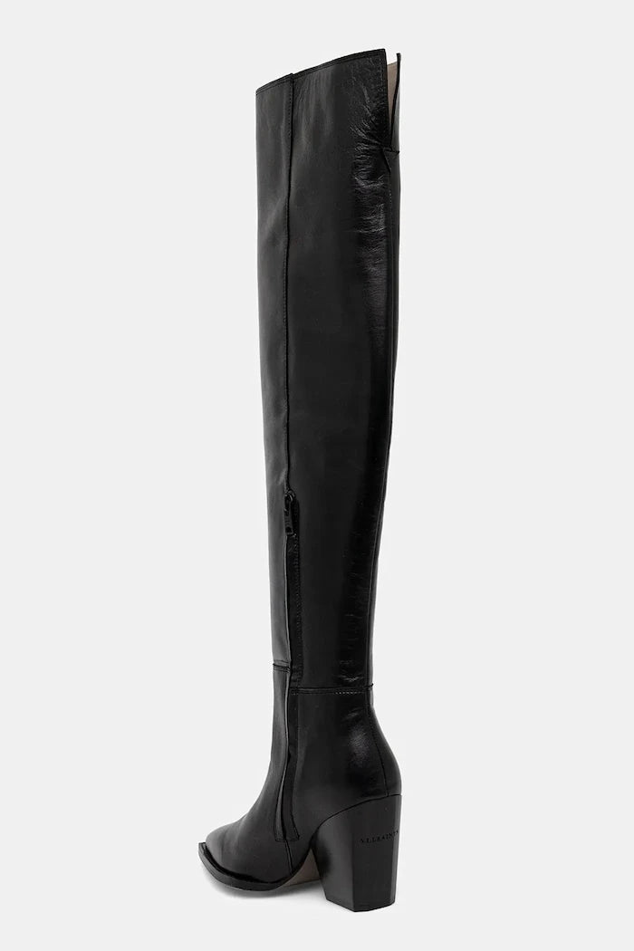 Кожени ботуши AllSaints Reina Zip Boot