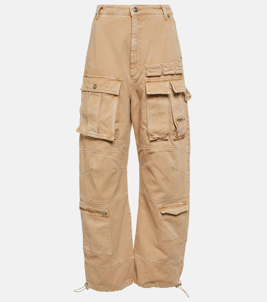 Sportmax - High-rise wide-leg denim cargo pants