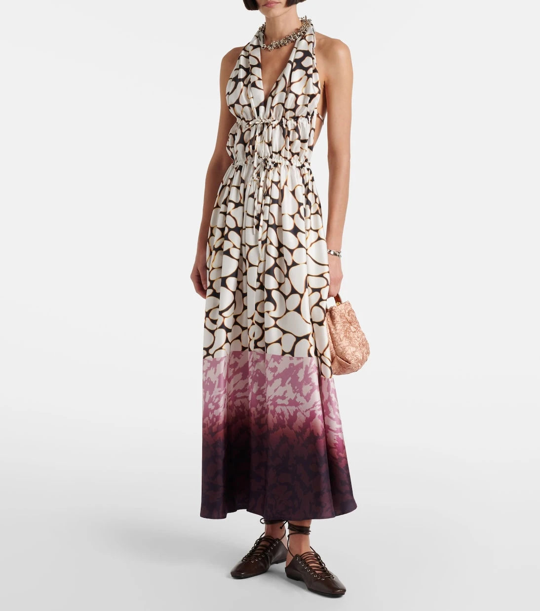 Dries Van Noten - Printed silk twill maxi dress